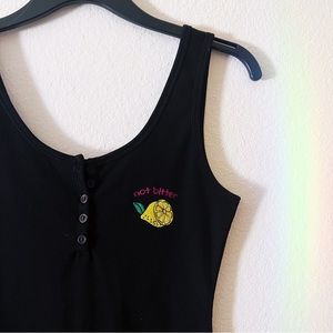 2/$15💖NWOT Forever 21 Not Bitter Lemon Henley Bodysuit